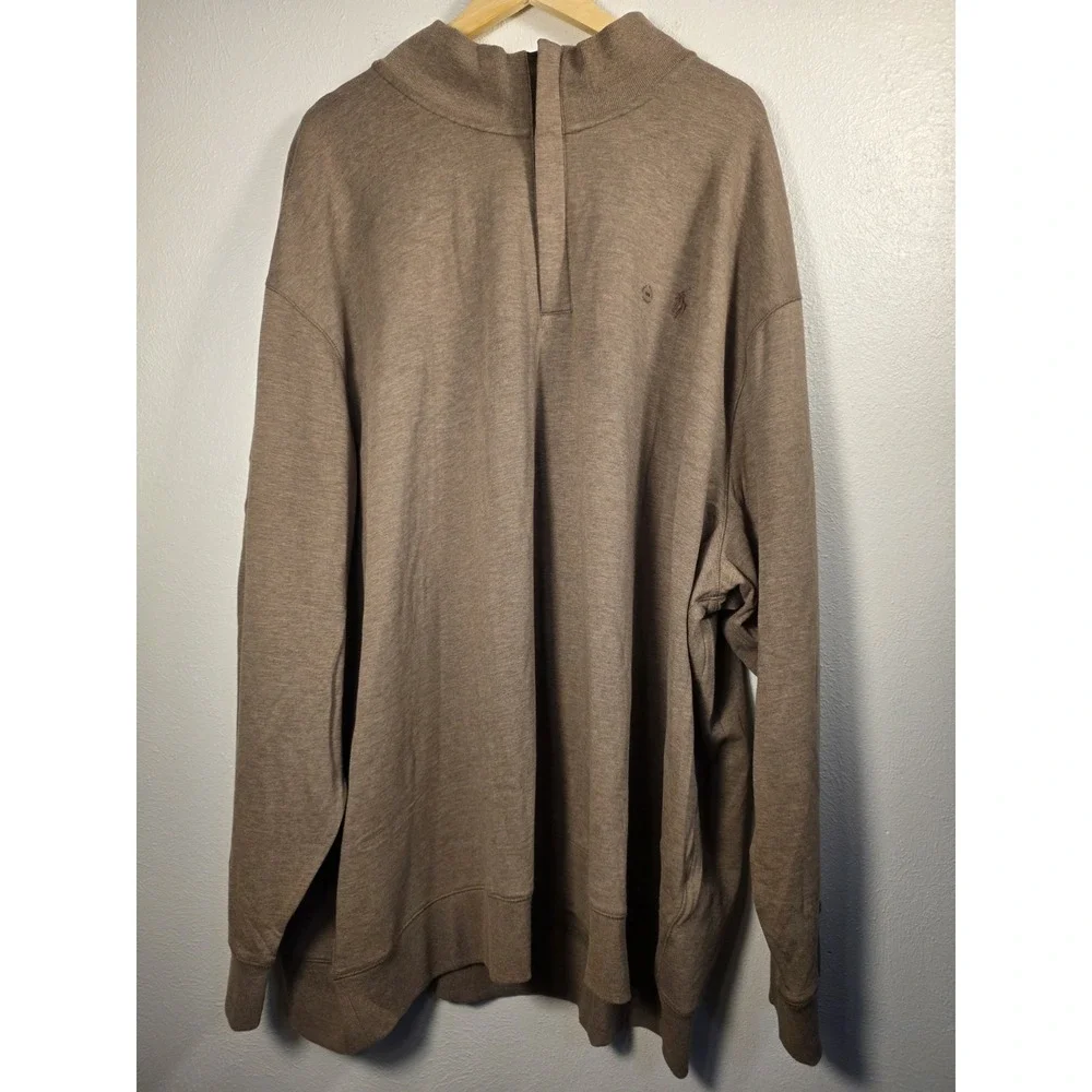 Polo Ralph Lauren Luxury Jersey Quarter-Zip Pullover Brown Size 5XB $125 NWT